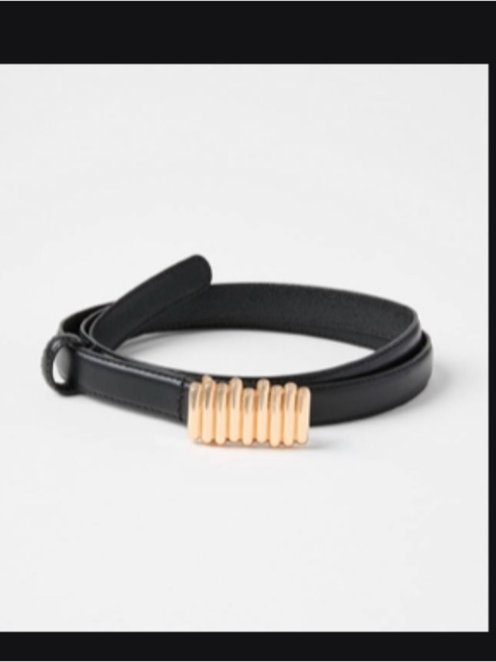Loft Molded Buckle Skinny Leather Belt - L